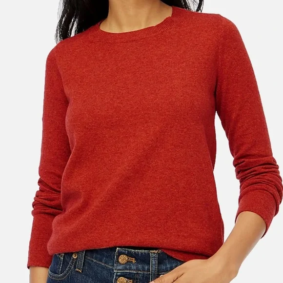 NWT J.Crew Factory Cotton Wool Blend Teddie Burnished Rust Sweater Size Medium - Picture 1 of 6